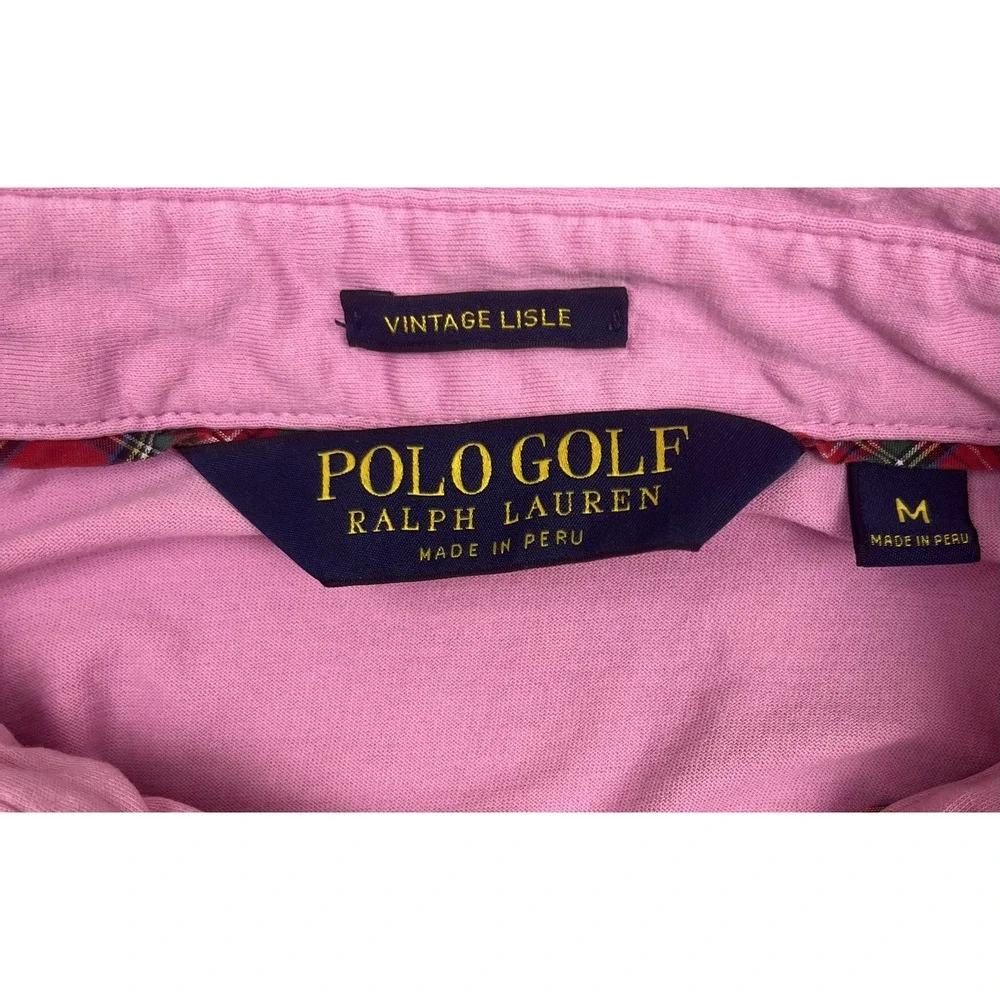 Vintage Ralph Lauren Polo Golf Shirt‎ Mens Medium Lisle Button Up Classic 90s